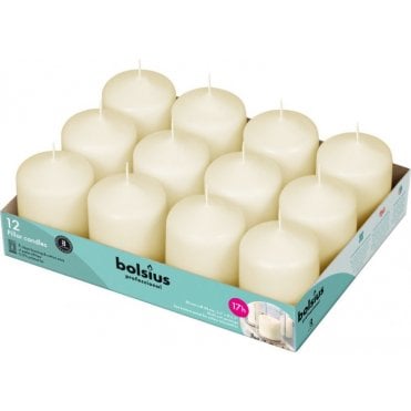 Bolsius Pillar Candles 12 Pack Ivory