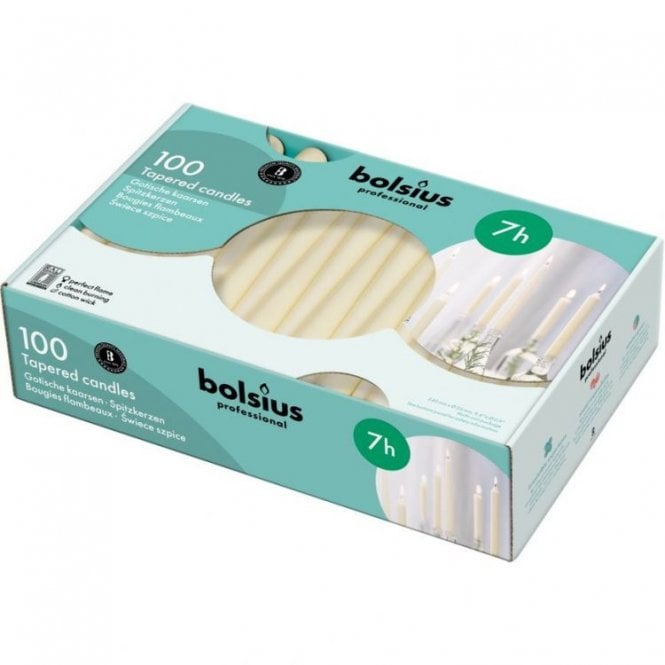  Tapered Candles - Ivory 100 Pack