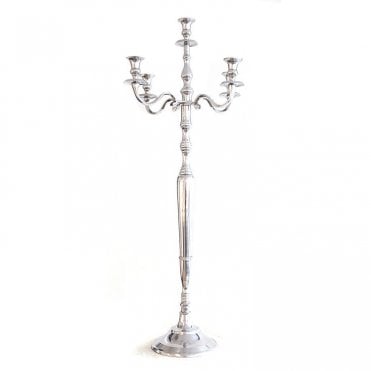 Candelabra 5 Arm 100cm Silver