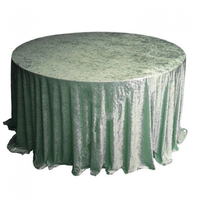 Crushed Velvet Table Cloth Sage