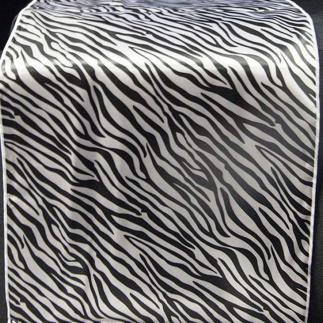 Satin Table Runner Zebra Print