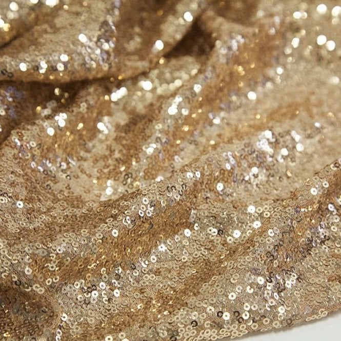 Sequin Fabric Per Metre Gold