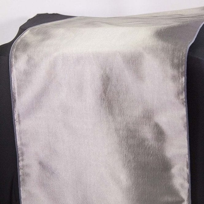 Taffeta Table Runner Light Silver