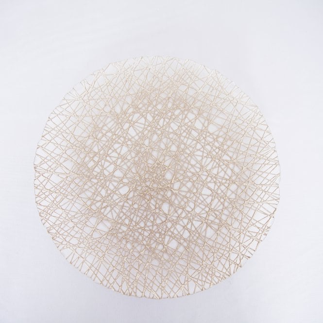 Champagne Webbed Glass Charger Plate 0342