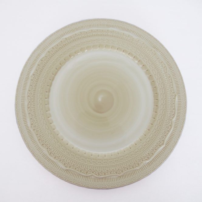 Charger Plate Porcelaine Lace Design Ivory 50016