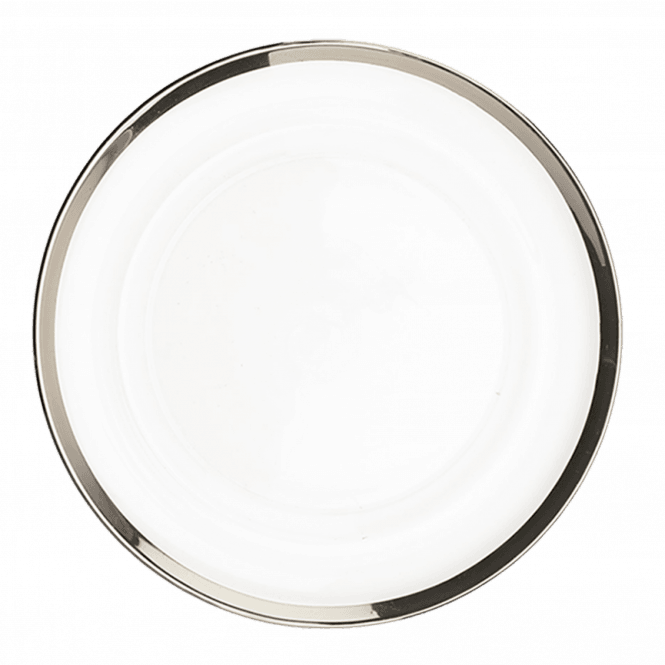 Charger Plate Silver Rimmed 0241