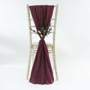 Cheesecloth Chair Drapes Berry