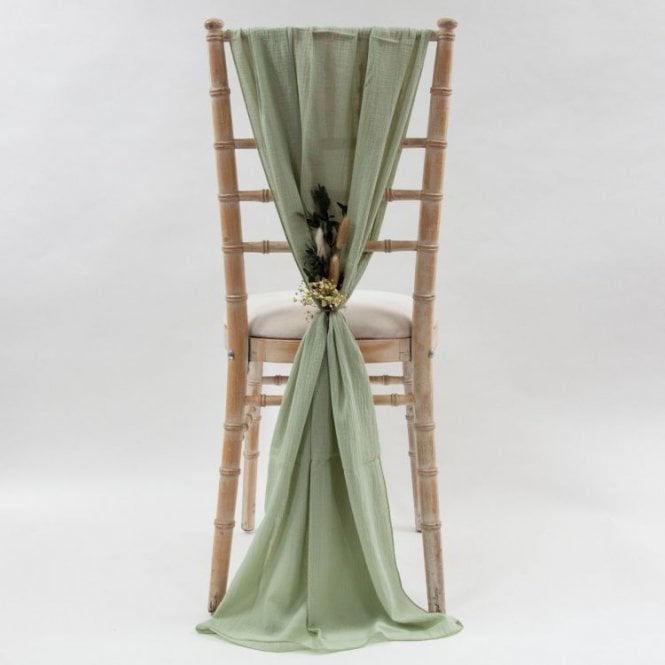 Cheesecloth Chair Drapes Dusky Sage