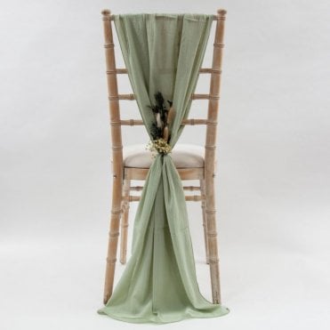 Cheesecloth Chair Drapes Dusky Sage