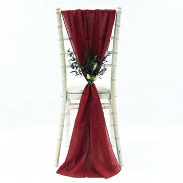Cheesecloth Chair Drapes Garnet