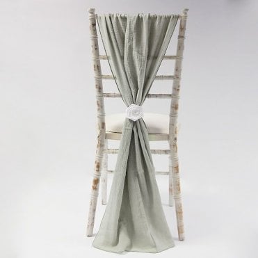 Cheesecloth Chair Drapes Light Grey