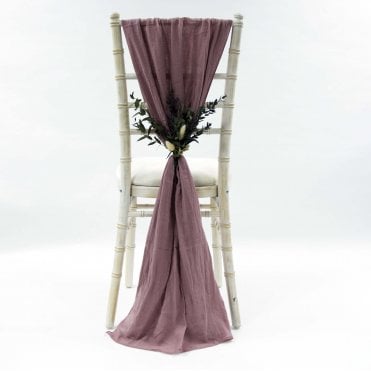 Cheesecloth Chair Drapes Mauve
