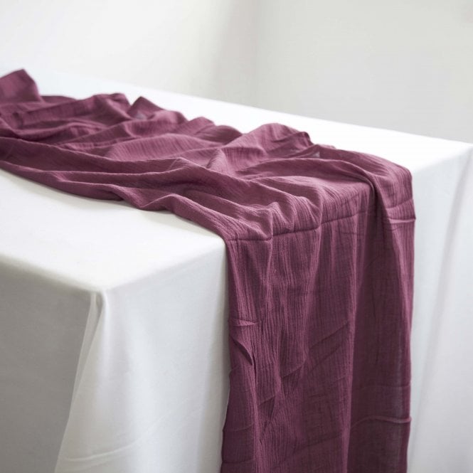 Cheesecloth Table Runner Berry