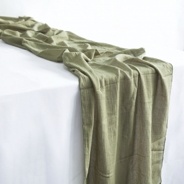 Cheesecloth Table Runner Burnt Olive