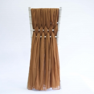 CHAIRCOVER DEPOT Chiffon Drape Weave Set of 5 Terracotta