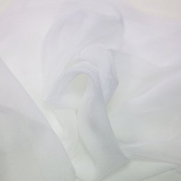 Chiffon Fabric White 30m Roll