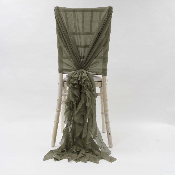 Chiffon Hoods With Ruffles Burnt Olive
