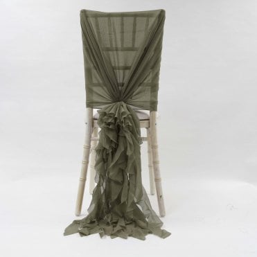 Chiffon Hoods With Ruffles Burnt Olive