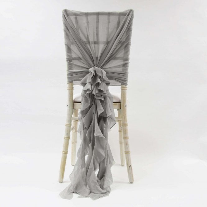 Chiffon Hoods With Ruffles Dark Silver