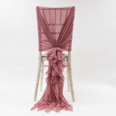 Chiffon Hoods With Ruffles Dusty Rose