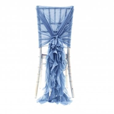 Chiffon Hoods With Ruffles Periwinkle