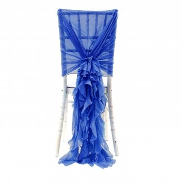 Chiffon Hoods With Ruffles Royal Blue