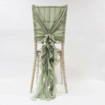 Chiffon Hoods With Ruffles Sage