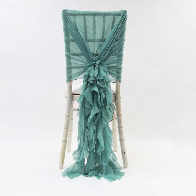Chiffon Hoods With Ruffles Teal