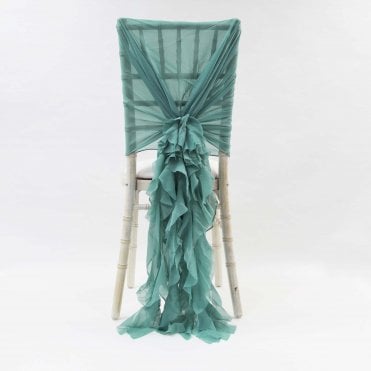 Chiffon Hoods With Ruffles Teal