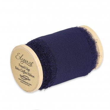 Chiffon Ribbon Boho Navy