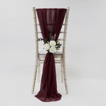 Chiffon Vertical Drops Burgundy