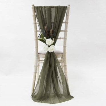 Chiffon Vertical Drops Burnt Olive