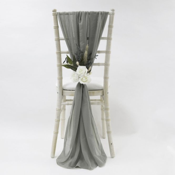 Chiffon Vertical Drops Dark Silver