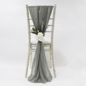 Chiffon Vertical Drops Dark Silver