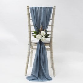 Chiffon Vertical Drops Dusty Blue