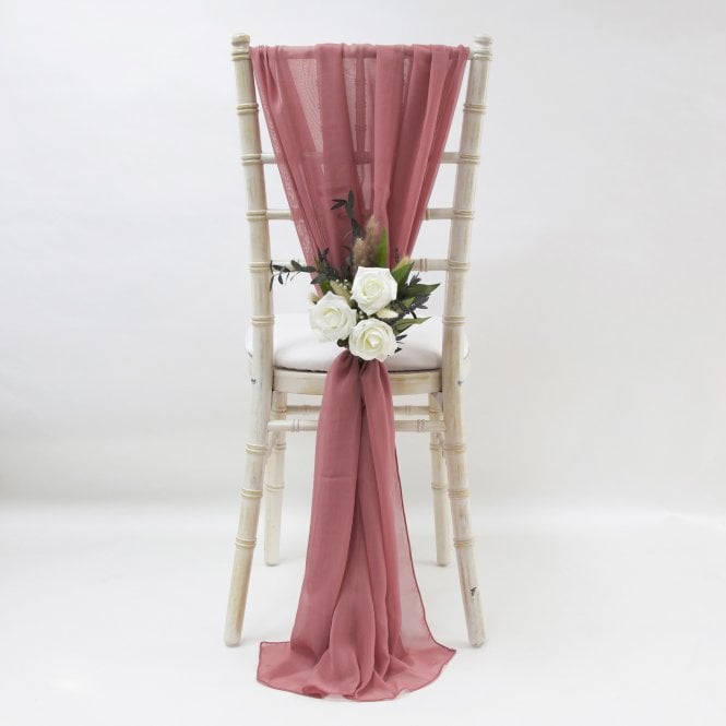 Chiffon Vertical Drops Dusty Rose