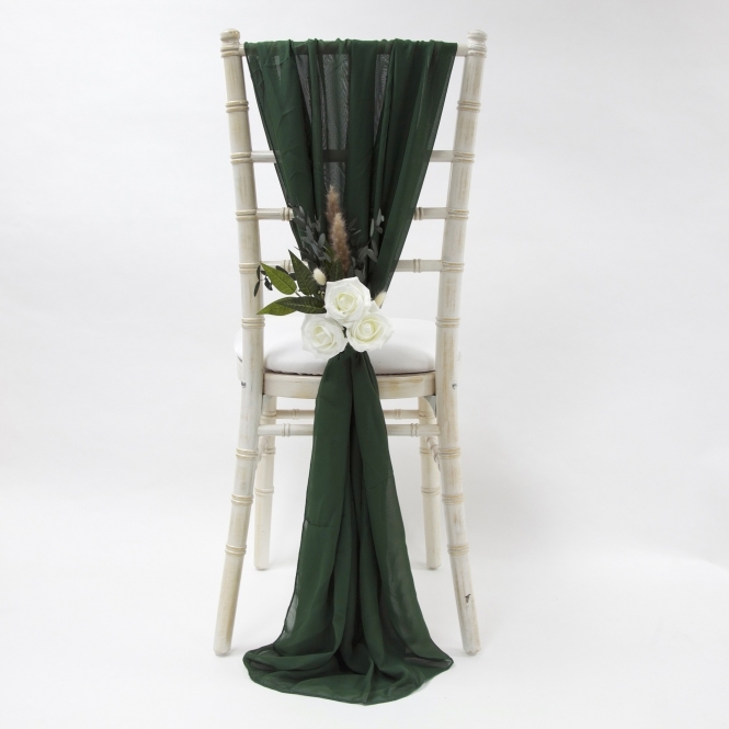 Chiffon Vertical Drops Forest Green