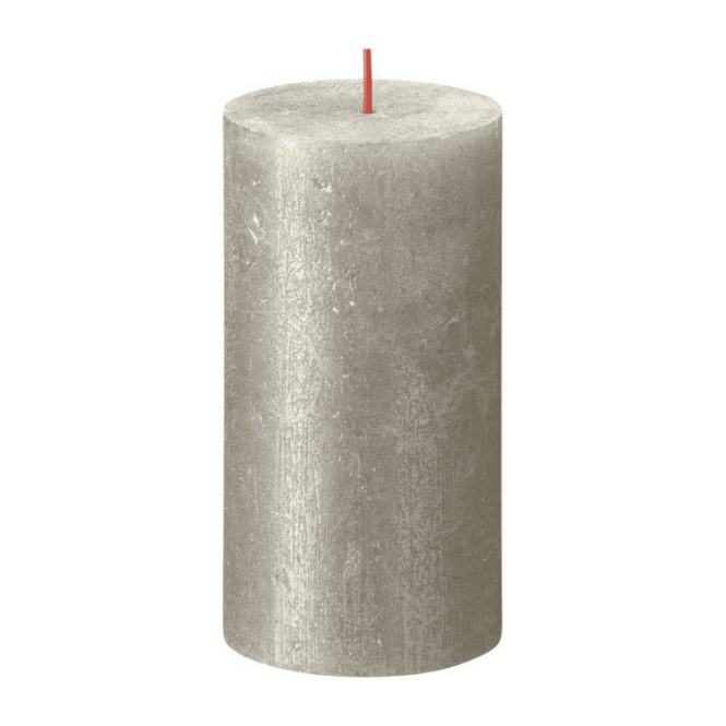 Christmas Shimmer Pillar Candle Champagne