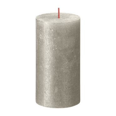 Christmas Shimmer Pillar Candle Champagne