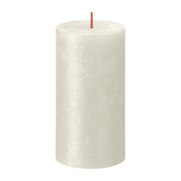 Christmas Shimmer Pillar Candle Ivory