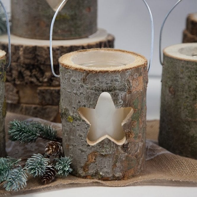Classic Indoor Wood Lantern Star Design Small