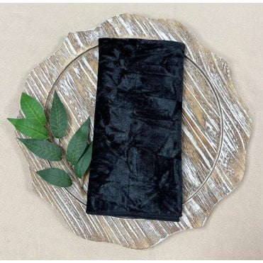 Crushed Velvet Napkin Black