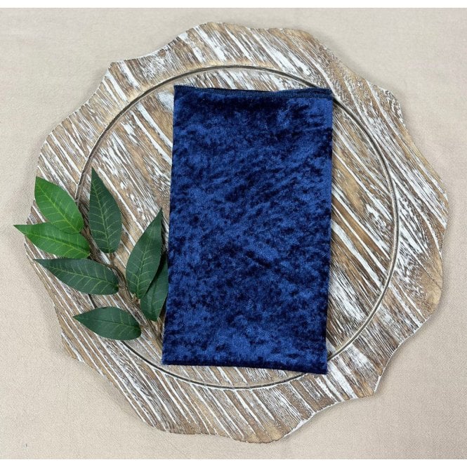 Crushed Velvet Napkin Navy