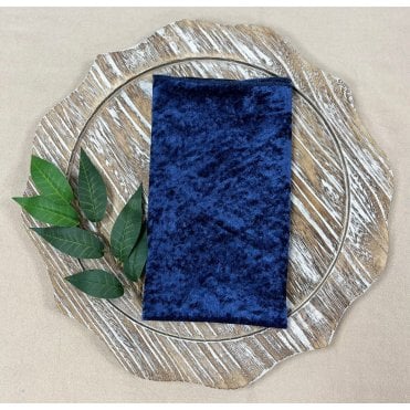 Crushed Velvet Napkin Navy