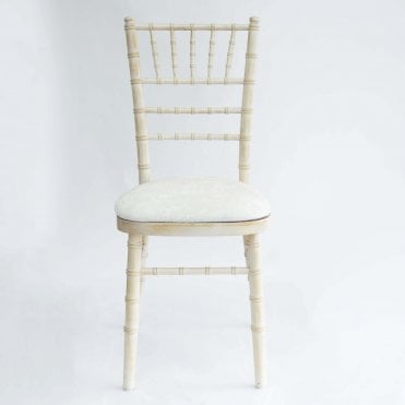Crushed Velvet Seat Pad Cover Ivory