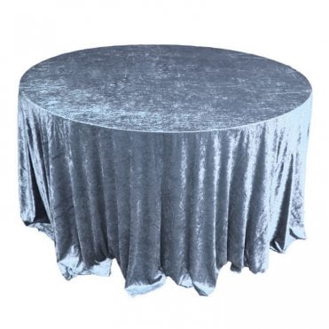 Crushed Velvet Table Cloth Dusty Blue