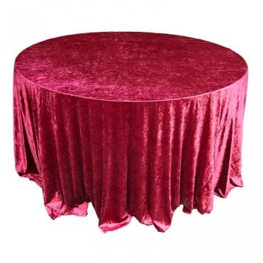 Crushed Velvet Table Cloth Garnet