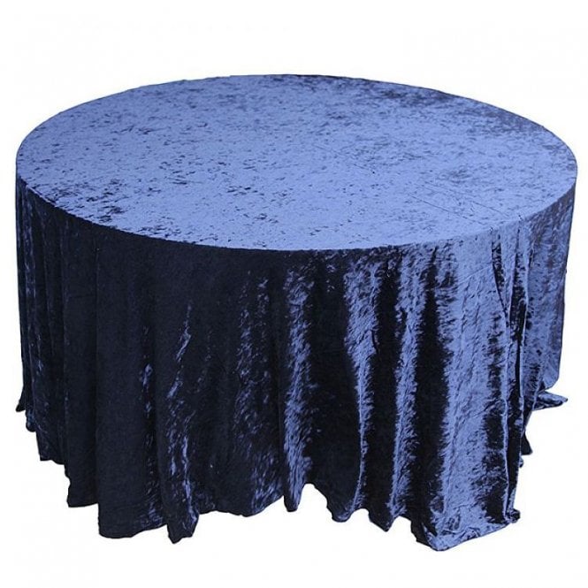Crushed Velvet Table Cloth Navy