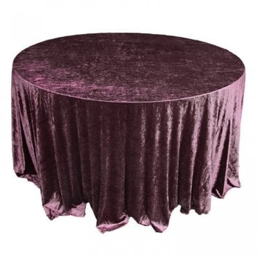 Crushed Velvet Table Cloth Plum