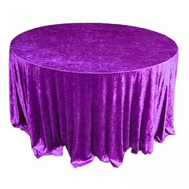 Crushed Velvet Table Cloth Purple